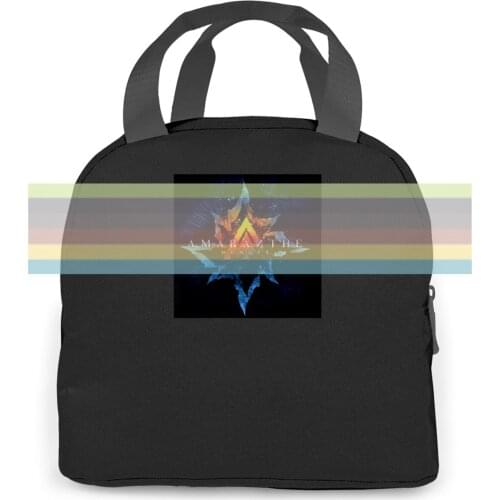 Amaranthe Band Hunger Heavy Metal Band Black to Printing Hot Sale women men Portable insulated lunch bag adult