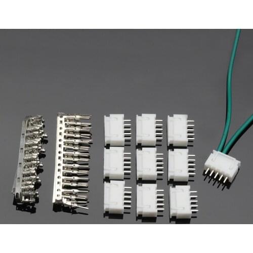 100PCS 2.54XH 2/3/4/5/ 6 Pin Wire Connector Kit Housing Pin Header Female/Male Bare Terminals Connectors Kit