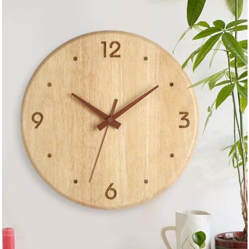 Minimalist Art Wall Clock Wooden Vintage Creative Silent Quartz Wall Watch Living Room Modern Duvar Saatleri Home Watches AC50AL