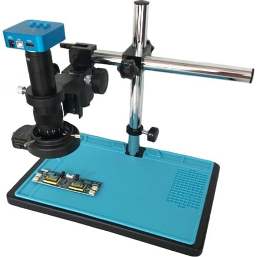 Table stand 20MP Full HD 1080P 60FPS HDMI USB Industrial Digital Microscope Video Camera 180X 300X C-Mount lens 144 led lights