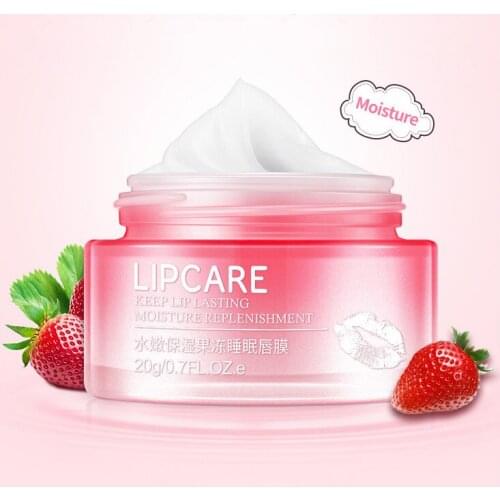 Strawberry Shaped Sleeping Mask Scrub Lip Balm Moisturizing Nourishing Lip Skin Enhancer Skin Care Night Cream