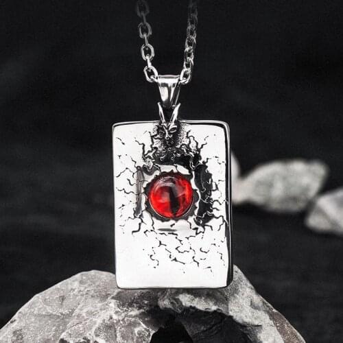 The Eye of Sauron crack necklace for men stainless steel devil eyes pendant