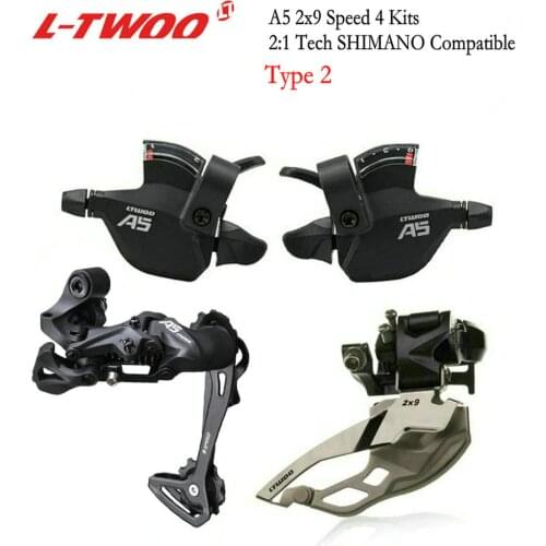 LTWOO A5 2x9 Speed Front/Rear Derailleur+Trigger Shifter lever groupset for MTB mountain bike Cassette 11-42T, LTWOO Groupset