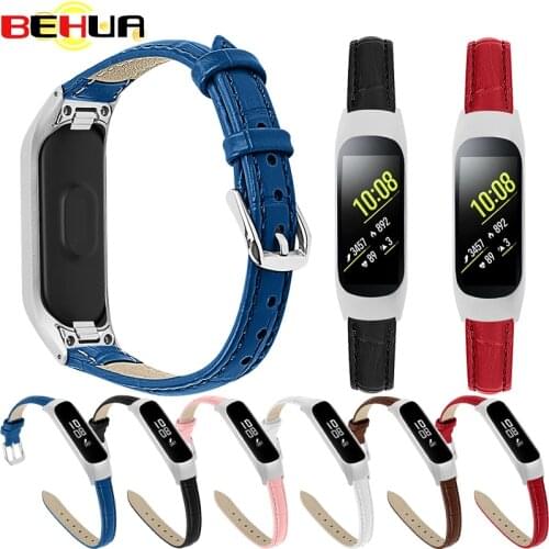 Genuine Leather Strap For Samsung Galaxy Watch SM-R375 SMR370 Bands Wristband with case Replacement for samsung watch fit-e band