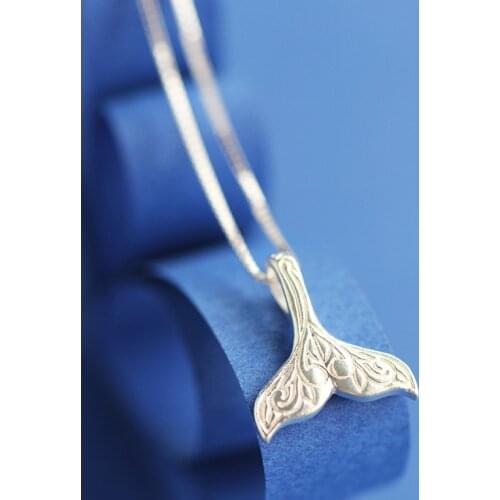 Daisies 925 Sterling Silver Vintage Design Mermaid Pendants&Necklaces Women Statement Jewelry Collar Colar de Plata