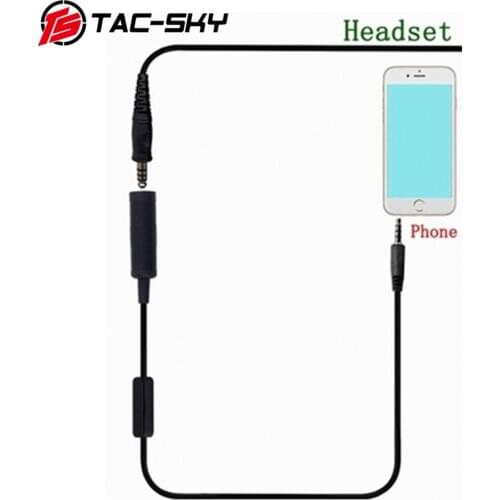 TAC-SKY Mobile phone mini PTT tactical headset accessories mobile phone plug 3.5mm for MP3 music adapter Apple Samsung HTC etc
