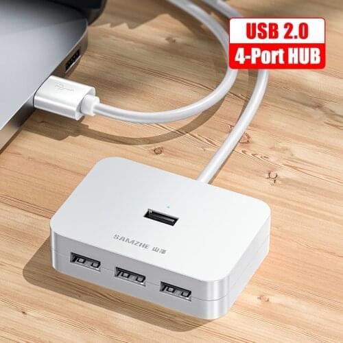 SAMZHE Ultra-thin 4-port USB 2.0 HUB High Speed USB Hub For Multi-device Computer Laptop Desktop PC Adapter
