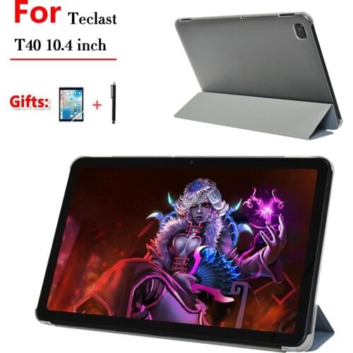 Ultra-thin Cover Case for Teclast T40 10.4 Inch 2021 Tablet PC Pu Leather Protective Case for Teclast T40 + Film Stylus Pen
