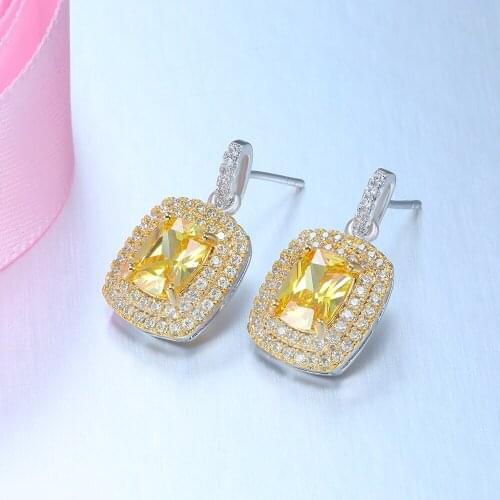 YPAY8 Luxury Fashion For women S925 Sterling Silver High Quality Crystal Earrings Wedding Party Stud Earrings Goddess Jewelry