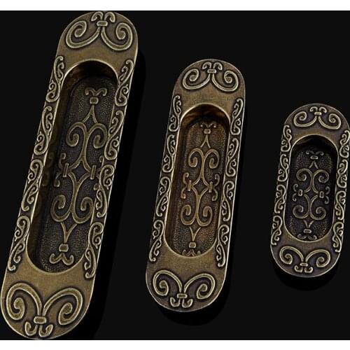 10PCS Recessed Cabinet Handles Hidden Sliding Door Handles Cupboard Wardrobe Drawer Cabinet Pulls Handles Furniture Hardware