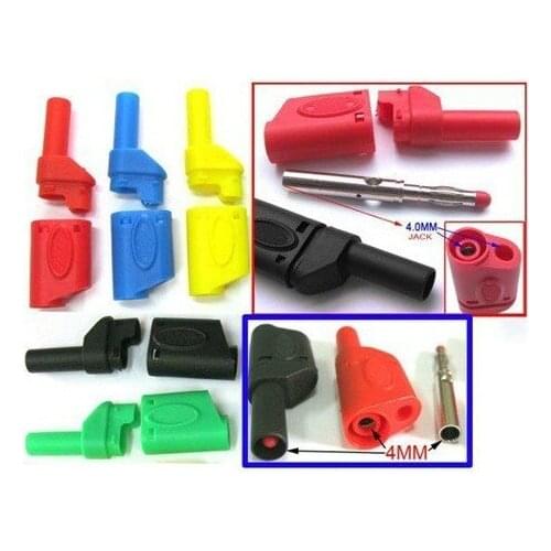 100 pcs Seal Insulated Safety protection 4mm Banana Plug 5 Colors