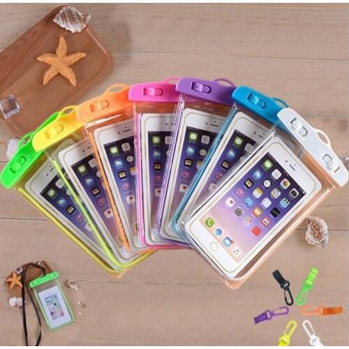 1000pcs Swimming Bags Waterproof Bag with Luminous Underwater Pouch Phone Case For universal models smaller than 6 inch phone