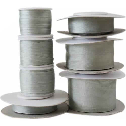269 Harbor Grey 100% Real Pure Mulberry Silk Embroidery Ribbon Handcraft Double Face Taffeta Silk Tape 2-32 mm (1/16--1inch)