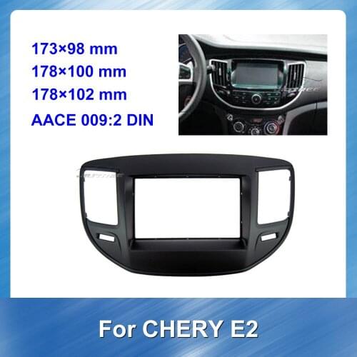 2Din Car Fascias Stereo Radio Audio Panel Navigation Frame Dash Kit For Chery E2 Install Dash Bezel Trim Kit OEM style No gap