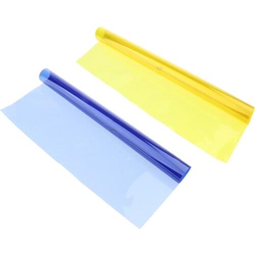 2x Color Correction Gel Filter Overlays Transparency Color Film Plastic Sheets Gel Lighting Filters (Blue+Yellow)