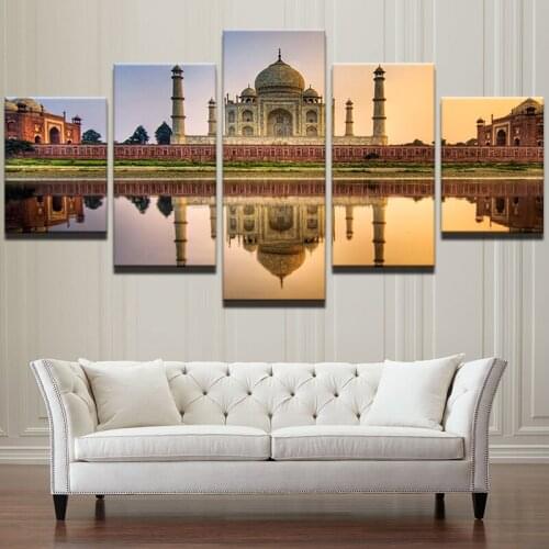 5Panel diamond painting full square round diamond embroidery Taj Mahal indian landscape rhinestone Of Picture A2131