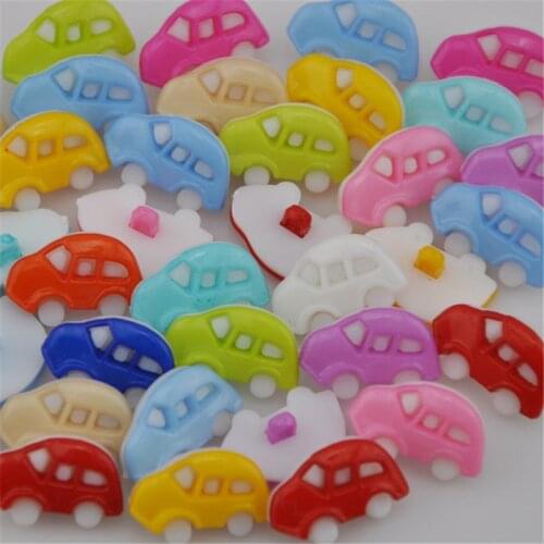 50/100pcs Lovely car Baby/Kids Backholes Sweing buttons Mix PT87