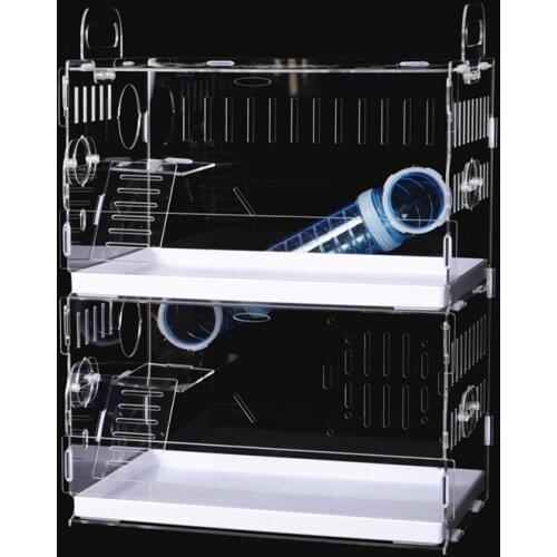 Acrylic Hamster Cage Transparent Single/Double/ Three Layer Villa Guinea Pig Golden Silk Bear Empty Cage Supplies Small Pet Nest