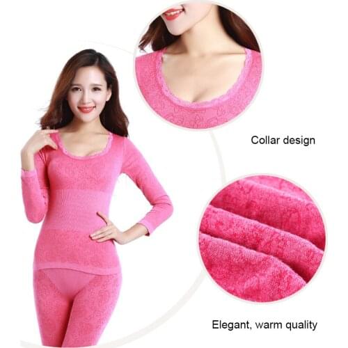 Home Pajamas 2-Piece Set Sexy Women Shaped Sets Thermal Underwear Elastic Body Suit Lace Autumn Seamless Body Suit