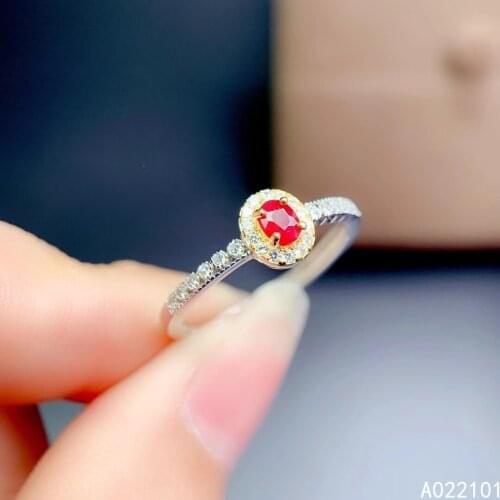 KJJEAXCMY fine jewelry S925 sterling silver inlaid natural ruby new girl fashion ring support test Chinese style with box
