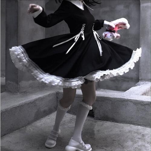 Girls Lolita Lace Princess Dress Gothic Style Vintage Vestidos Women Op Kawaii Sweet Tea Party Dresses Anime Cosplay Costume