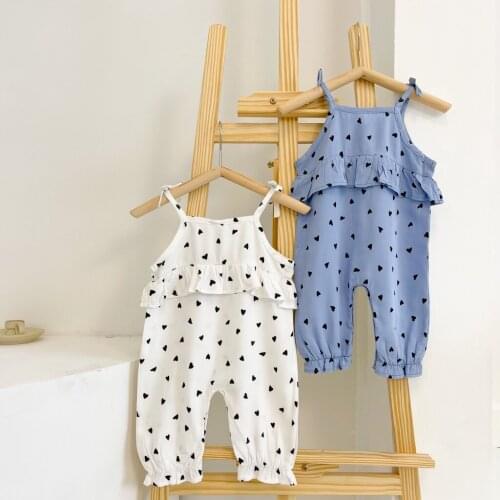 Summer New Baby Girls Dotted Sling Bodysuit