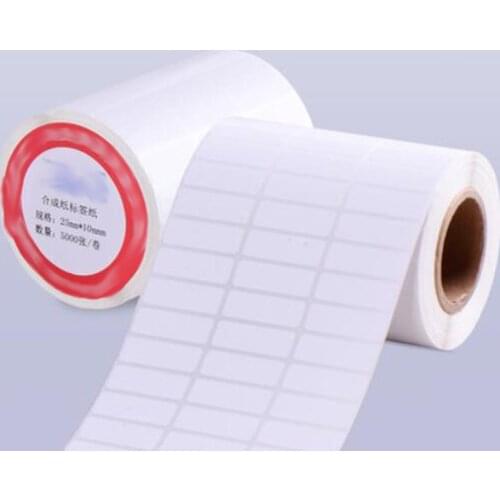 Hot Waterproof vinyl 35mm Width Thermal transfer blank barcode Labels adhesive printed label sticker