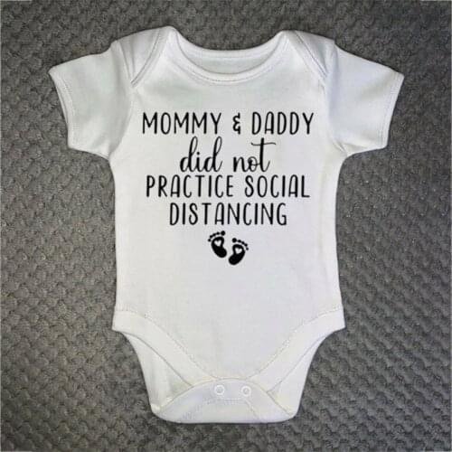 Mommy and Daddy Baby Fashion Bodysuit Cartoon Infant Body Short Sleeve Jumpsuit Cute Baby Boy Girl Outfits Clothes Ropa De Bebe