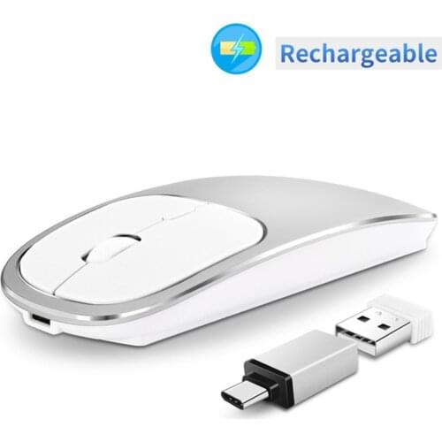 Rechargeable Wireless Mouse 1600 DPI Ultra Thin Rechargeable Computer Mice Silent Mouse For Macbook Notebook PC Laptop