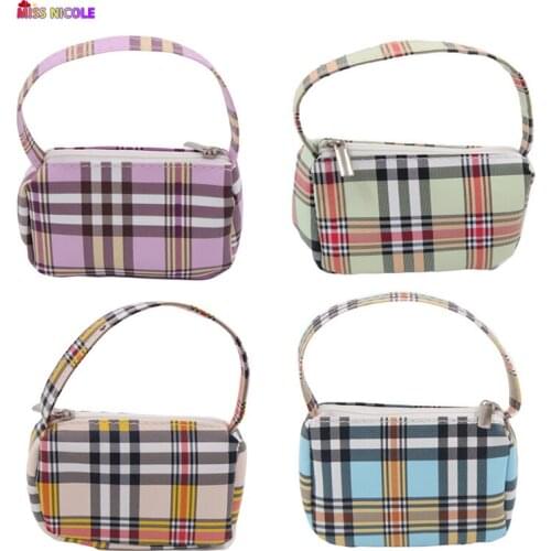 New Cute Mini Doll Tote Bags For 18 inch American Doll&43 cm Baby New Born Dolls Toys For Girls Striped Cloth Bags Dolls