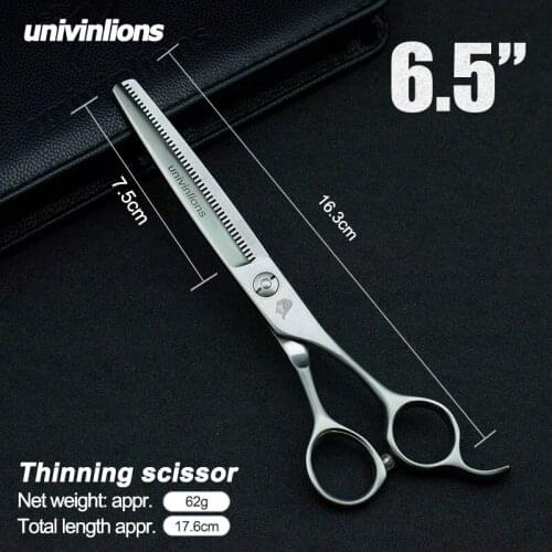 6.5" Pet Dog Gromming Scissors Thinning Shears Sharp Edge Animals Cat Reversed Tooth Barber Hair Thinning Barber Cutting Tools