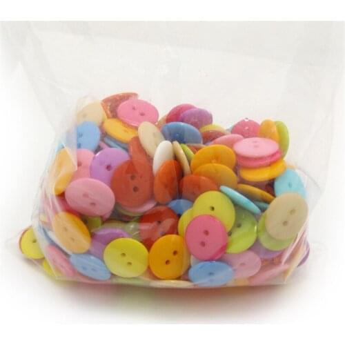 Wholesale 1000 pieces mix colour and colorful DIY 2 holes nylon plastic button 1cm width