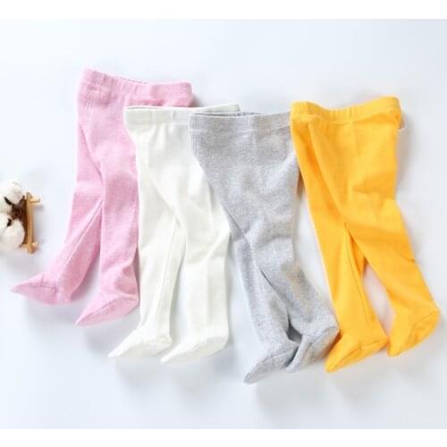 Baby footed pants newborn girl boy high waist belly pyjamas pants lycry cotton sleepwear trousers0-6-24month leggings with feet