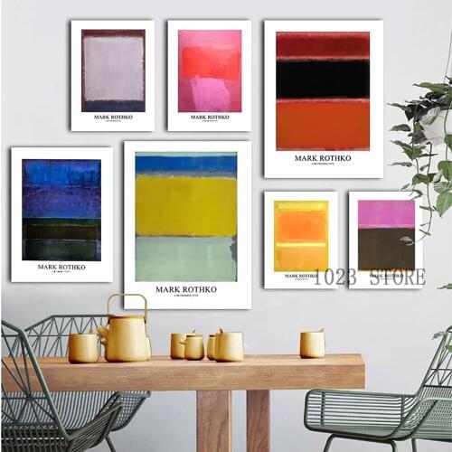 Famous Mark Rothko Focus Color Block Poster Canvas Painting Printing Wall Art Mural Used For Modern Home Room Decor Pictures