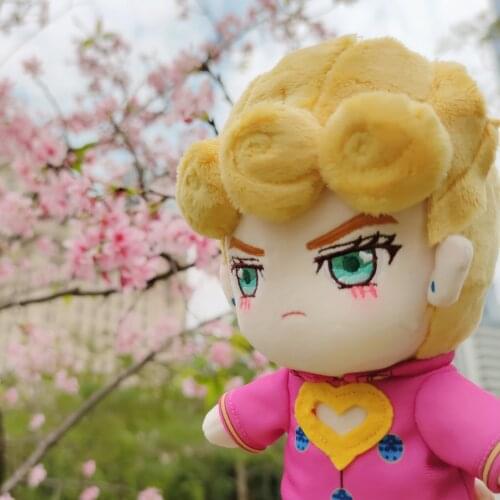 Anime JoJos Bizarre Adventure Giorno Giovanna Short Plush Doll Pillow Cute Change Clothing Toys Cushion Cartoon Xmas Gifts 20cm