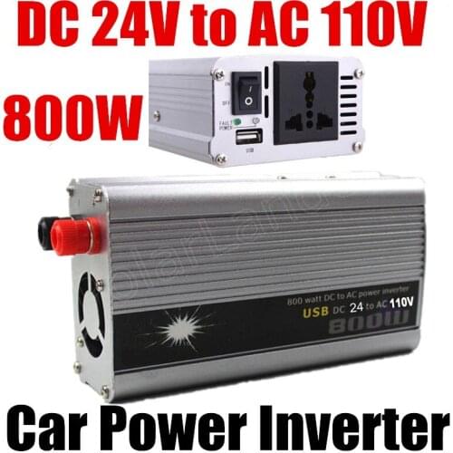 800W WATT DC 24V to AC 110V Portable USB Car Power Inverter Adapter Charger Voltage Converter Transformer Universal