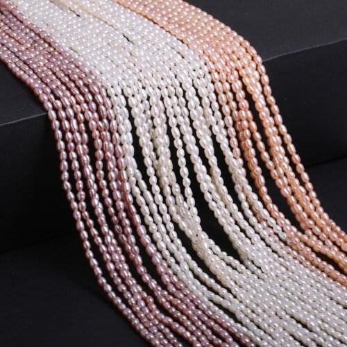 Freshwater Pearl Rice-shaped Loose Beads For DIY Bracelet Earring Necklace Sewing Craft Jewelry Accessory