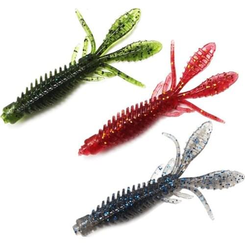 MAGBLUE 10pcs/lot Worm Craws Shrimp Soft Bait Ned floating 6.5cm/7.5cm With Salt Fishy smell Silicone Lures Jig Wobblers Texas