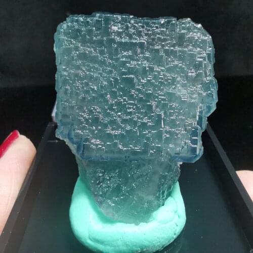 Natural rare blue green fluorite mineral stone home decoration healing energy round vein teaching collection ornaments (free box