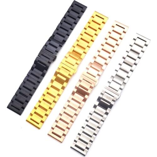 Switch quick release raw ear 16/18/20/22/23/24mm solid three-bead stainless steel butterfly buckle frosted strap