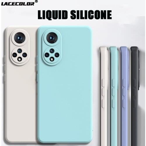 Luxury Square Liquid Silicone Phone Case For Huawei P50 P40 P30 P20 Mate 40 30 20 Lite 20X Pro Plus Thick Shockproof Soft Cover