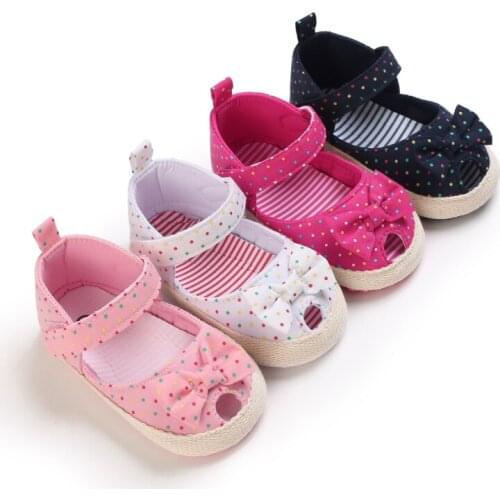 Summer New Baby Dot Shoes Lovely Sandals Infant Kids Non -slip Soft Floor Girl Beach Sandals 0-18m