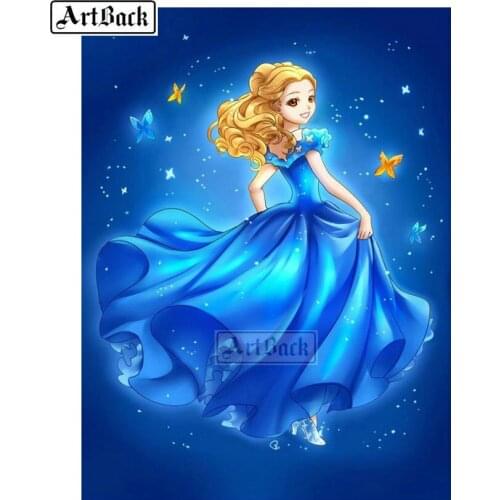 Rhinestone Diamond Embroidery Cartoon Girl Picture Full Square 3D Diamond Painting 20x25cm for Home Decor Gift ARD474