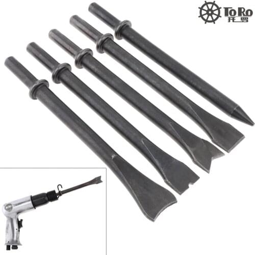 5pcs/lot Accessories Hard 45# Steel Solid Long Air Chisel Impact Head Support Pneumatic Tool for Cutting / Rusting Removal