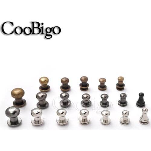 Stud Rivets Button Screw Backs Solid Alloy Round Ball Monk Head Nipple Outdoor Camp Tent Accessory Belt Bag Leather Crafts 50pcs