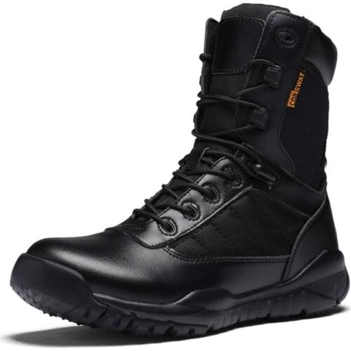 Military Tactical Combat Outdoor Sport Army Men Hiking Shoes Desert Botas Camping Shoes Travel Leather High Boots High Quality