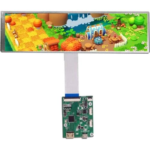 Wisecoco 8.8 Inch IPS LCD Screen 1920*480 Aida Display MIPI 40 Pins HSD088IPW1 Micro USB Controller Board Automotive Display