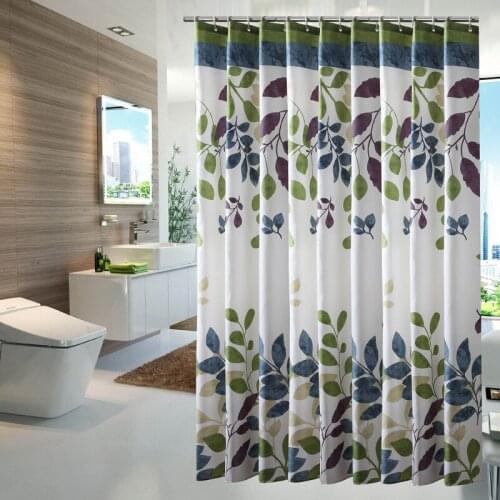 New high-end shower curtain green bathroom shower curtain waterproof mildew bathroom shower curtain leaves toilet partition
