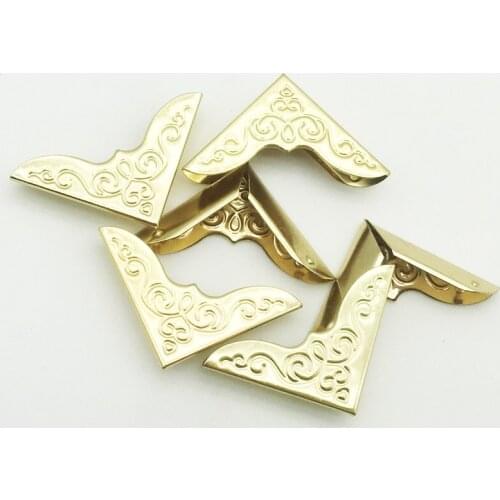 30PCS/Lot 30X30X6mm Golden Metal Book Corners For Photo Albums Menus Folders DIY Scrapbooking Decor Corner Protectors WD0285