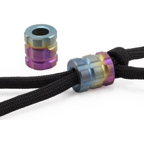 1Pcs Titanium Alloy Colorful Knife Beads Paracord Umbrella Rope Cord Outdoor EDC Pendant Bead